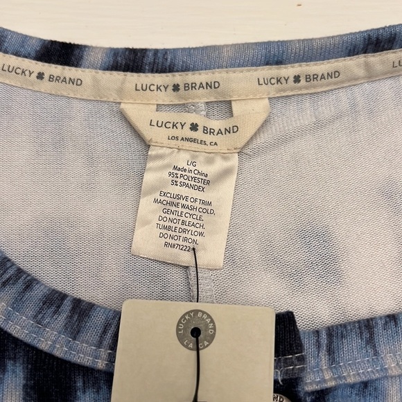 Lucky Brand Tie Dye Long Johns Pajamas Size Large NEW NWT - Picture 3 of 11